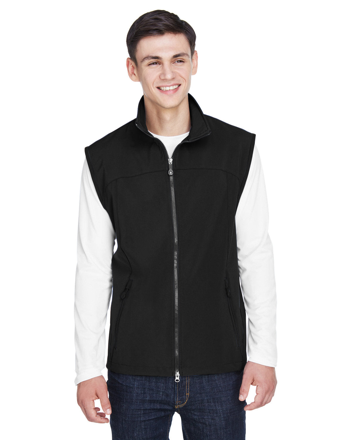 North End 88127 Men's Three-Layer Light Bonded Performance Soft Shell Vest