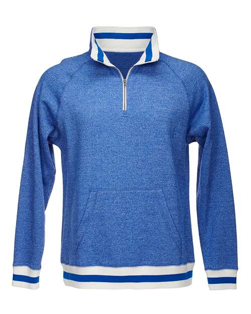J America JA8703 Adult Peppered Fleece Quarter-Zip #color_ROYAL PEPPER