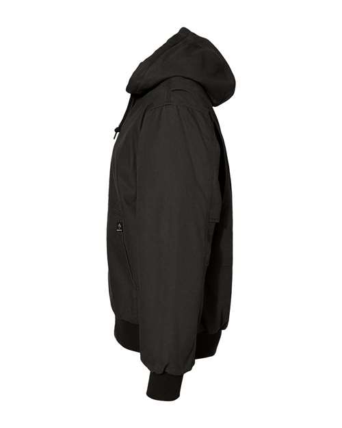 Dri Duck 5034 Men's Laramie Canvas Hooded Jacket #color_BLACK