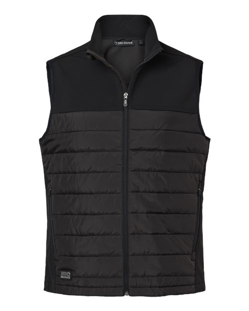 Dri Duck 5318 Men's Summit Puffer Body Softshell Vest #color_BLACK