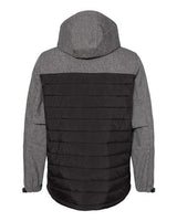 Dri Duck 5324 Men's Pinnacle Puffer Body Softshell Hooded Jacket #color_BLACK HTHR/ BLK
