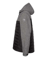 Dri Duck 5324 Men's Pinnacle Puffer Body Softshell Hooded Jacket #color_BLACK HTHR/ BLK
