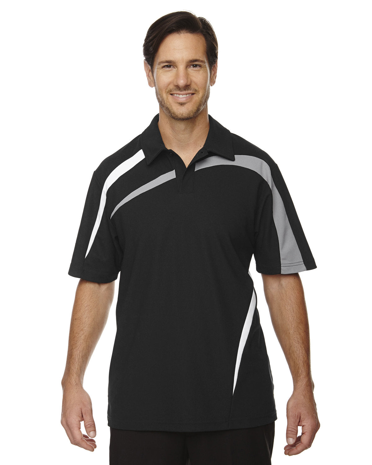 North End 88645 Men's Impact Performance Polyester Piqu Colorblock Polo