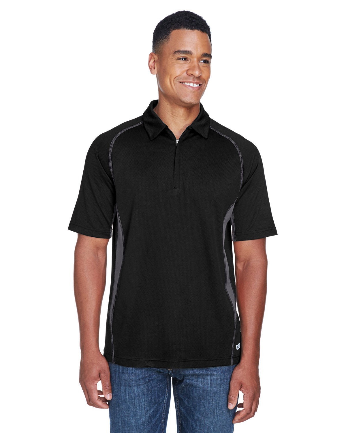 North End 88657 Men's Serac UTK cool-logik Performance Zippered Polo
