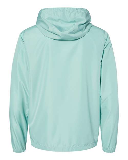 Independent Trading Co. EXP54LWZ Lightweight Windbreaker Full-Zip Jacket #color_Aqua/ White Zipper