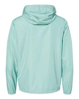 Independent Trading Co. EXP54LWZ Lightweight Windbreaker Full-Zip Jacket #color_Aqua/ White Zipper
