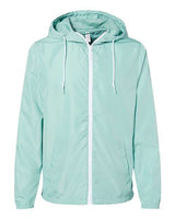Independent Trading Co. EXP54LWZ Lightweight Windbreaker Full-Zip Jacket #color_Aqua/ White Zipper