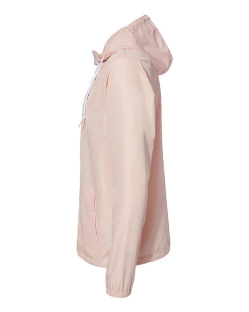 Independent Trading Co. EXP54LWZ Lightweight Windbreaker Full-Zip Jacket #color_Blush/ White Zipper