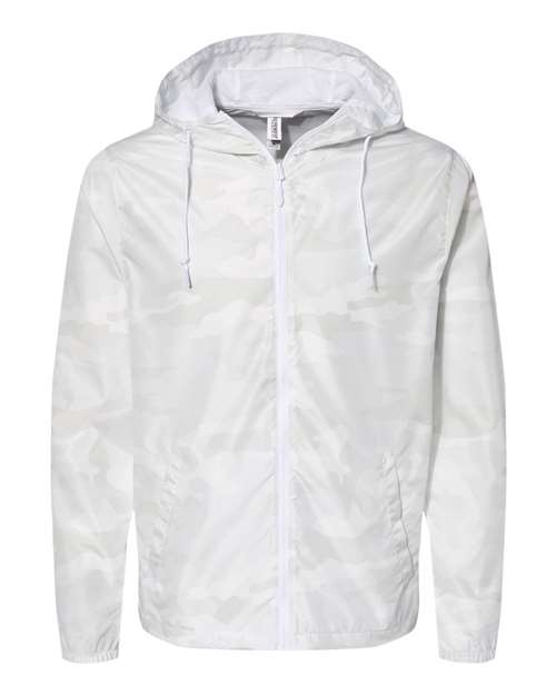 Independent Trading Co. EXP54LWZ Lightweight Windbreaker Full-Zip Jacket #color_White Camo