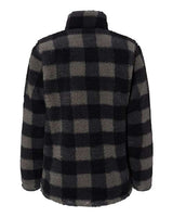 J America JA8451 Ladies' Epic Sherpa 1/4 Zip #color_BLK/ CHAR BUFLO