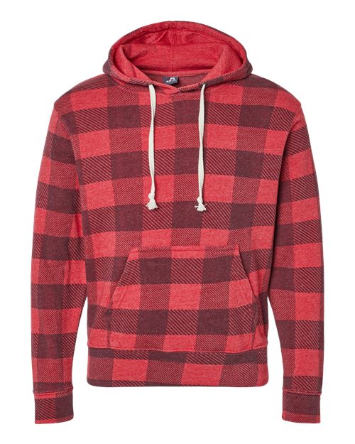 J America JA8871 Adult Triblend Pullover Fleece Hooded Sweatshirt #color_RED TRBLN BUFLO