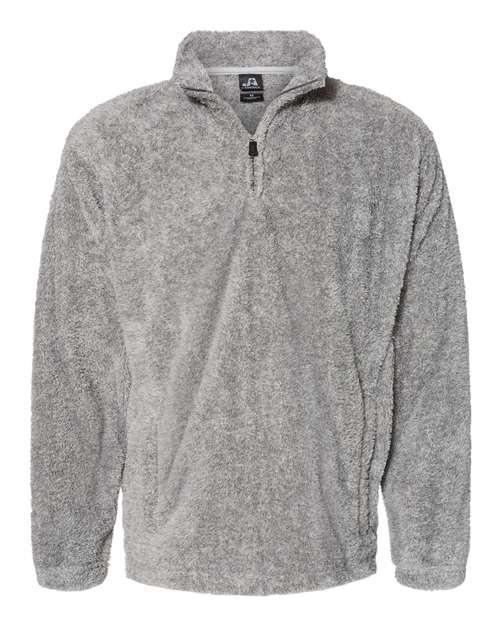 J America JA8464 Unisex Boundary Shag Quarter Zip #color_GREY