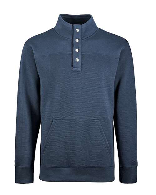 J America JA8708 Ripple Fleece Snap Pullover #color_NAVY