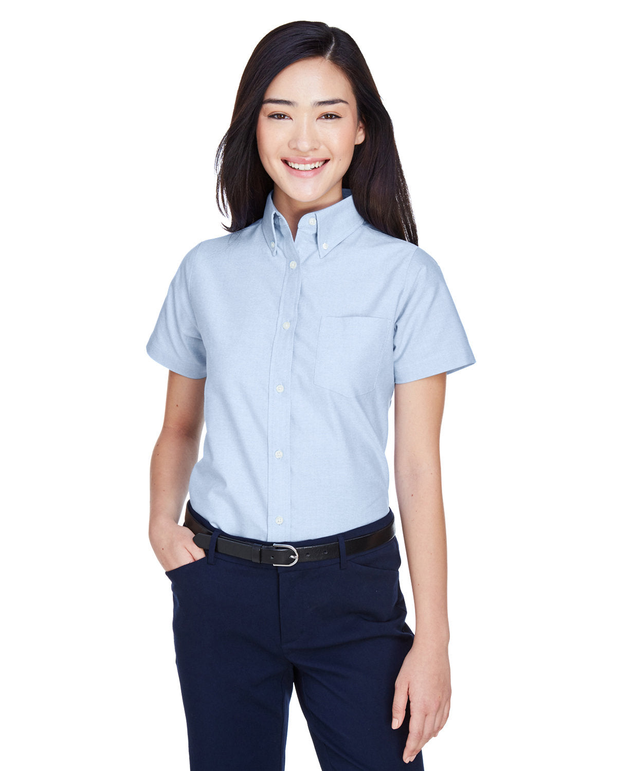 UltraClub 8973 Ladies' Classic Wrinkle-Resistant Short-Sleeve Oxford