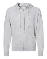 Independent Trading Co. SS1000Z Icon Lightweight Loopback Terry Full-Zip Hooded Sweatshirt #color_Athletic Heather