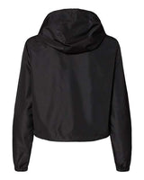 Independent Trading Co. EXP64CRP Women's Lightweight Quarter-Zip Pullover Crop Windbreaker #color_Black