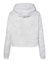 Independent Trading Co. EXP64CRP Women's Lightweight Quarter-Zip Pullover Crop Windbreaker #color_White Camo