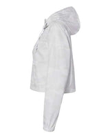 Independent Trading Co. EXP64CRP Women's Lightweight Quarter-Zip Pullover Crop Windbreaker #color_White Camo