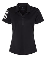 Adidas A481 Women's Floating 3-Stripes Polo #color_Black/ White
