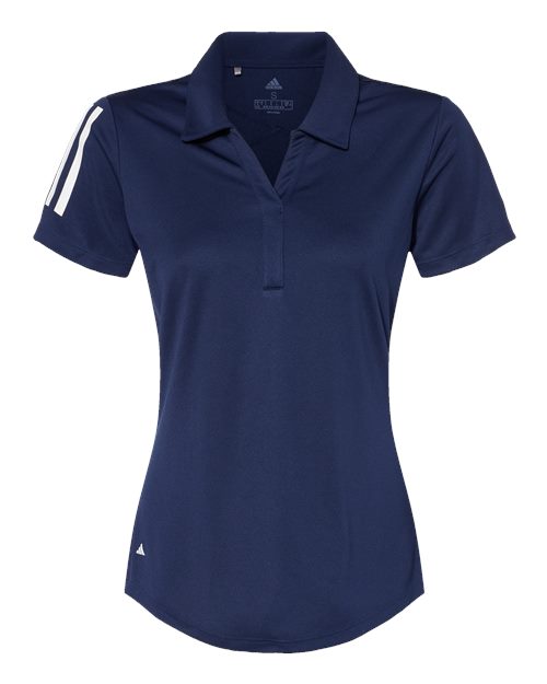 Adidas A481 Women's Floating 3-Stripes Polo #color_Team Navy Blue/ White