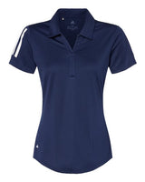 Adidas A481 Women's Floating 3-Stripes Polo #color_Team Navy Blue/ White