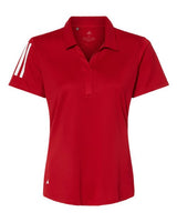 Adidas A481 Women's Floating 3-Stripes Polo #color_Team Power Red/ White