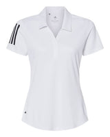 Adidas A481 Women's Floating 3-Stripes Polo #color_White/ Black