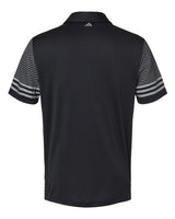 Adidas A490 Striped Sleeve Polo #color_Black/ Grey Three