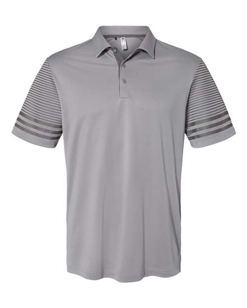 Adidas A490 Striped Sleeve Polo #color_Grey Three/ Grey Five