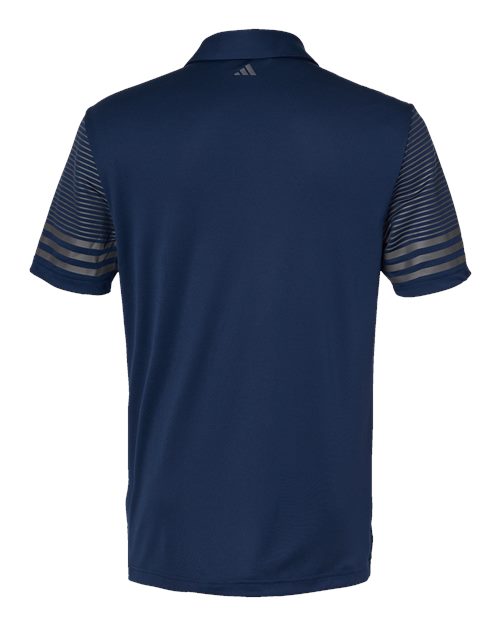 Adidas A490 Striped Sleeve Polo #color_Team Navy Blue/ Grey Five