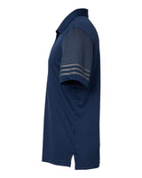 Adidas A490 Striped Sleeve Polo #color_Team Navy Blue/ Grey Five