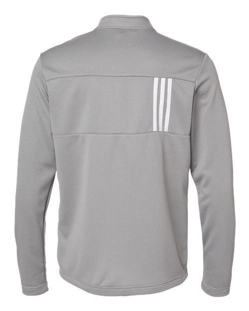 Adidas A482 3-Stripes Double Knit Quarter-Zip Pullover #color_Grey Three/ White