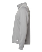 Adidas A482 3-Stripes Double Knit Quarter-Zip Pullover #color_Grey Three/ White