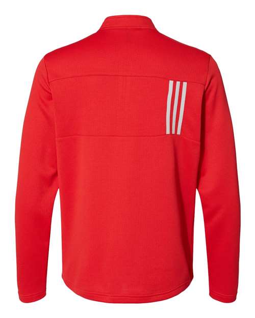 Adidas A482 3-Stripes Double Knit Quarter-Zip Pullover #color_Team Collegiate Red/ Grey Two
