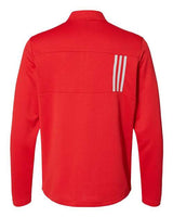 Adidas A482 3-Stripes Double Knit Quarter-Zip Pullover #color_Team Collegiate Red/ Grey Two