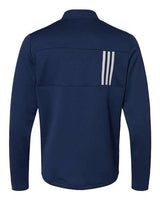 Adidas A482 3-Stripes Double Knit Quarter-Zip Pullover #color_Team Navy Blue/ Grey Two