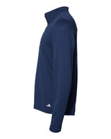 Adidas A482 3-Stripes Double Knit Quarter-Zip Pullover #color_Team Navy Blue/ Grey Two