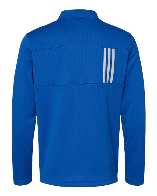 Adidas A482 3-Stripes Double Knit Quarter-Zip Pullover #color_Team Royal/ Grey Two
