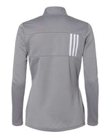 Adidas A483 Women's 3-Stripes Double Knit Full-Zip #color_Grey Three/ White