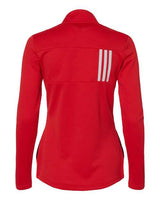 Adidas A483 Women's 3-Stripes Double Knit Full-Zip #color_Team Collegiate Red/ Grey Two