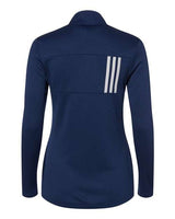 Adidas A483 Women's 3-Stripes Double Knit Full-Zip #color_Team Navy Blue/ Grey Two
