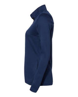 Adidas A483 Women's 3-Stripes Double Knit Full-Zip #color_Team Navy Blue/ Grey Two