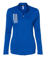 Adidas A483 Women's 3-Stripes Double Knit Full-Zip #color_Team Royal/ Grey Two