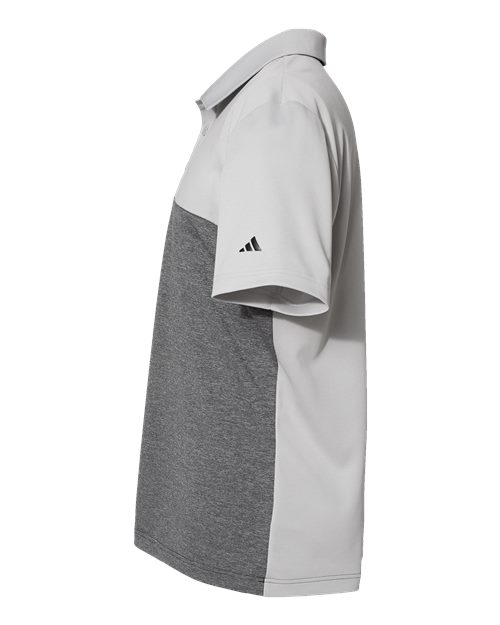 Adidas A508 Heathered Colorblocked 3-Stripes Polo #color_Grey Two Heather/ Black Heather
