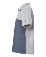 Adidas A508 Heathered Colorblocked 3-Stripes Polo #color_Grey Two Heather/ Collegiate Navy Heather