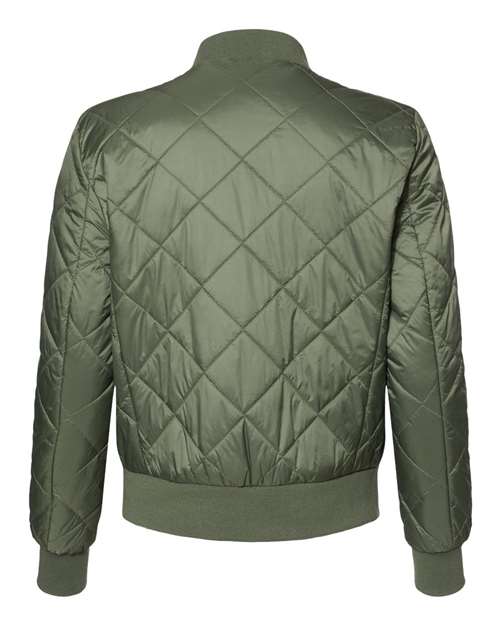 Weatherproof W21752 Women's HeatLast Quilted Packable Bomber #color_Olive Grey