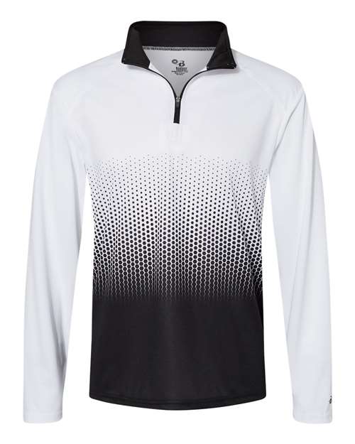 Badger 4222 Hex 2.0 Quarter-Zip Pullover #color_Black