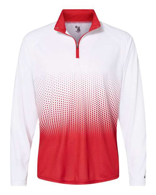 Badger 4222 Hex 2.0 Quarter-Zip Pullover #color_Red