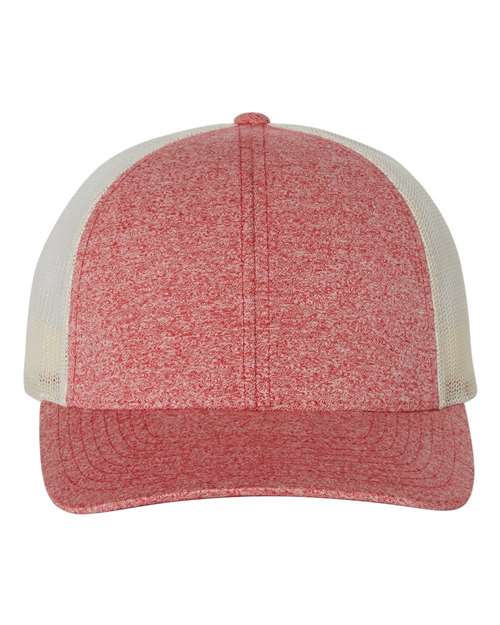 Richardson 115CH Low Pro Heather Trucker Cap #color_Red Heather/ Birch