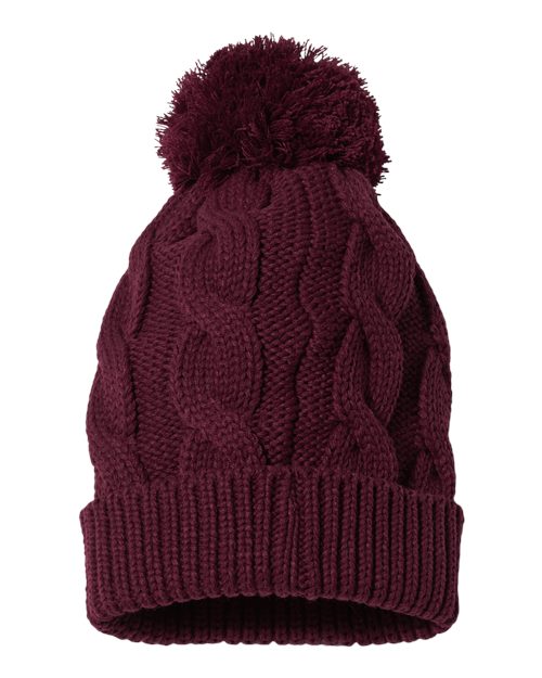 Richardson 141R Chunk Twist Cuffed Beanie #color_Burgundy